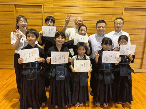 伊勢原市剣道連盟級審査会の様子